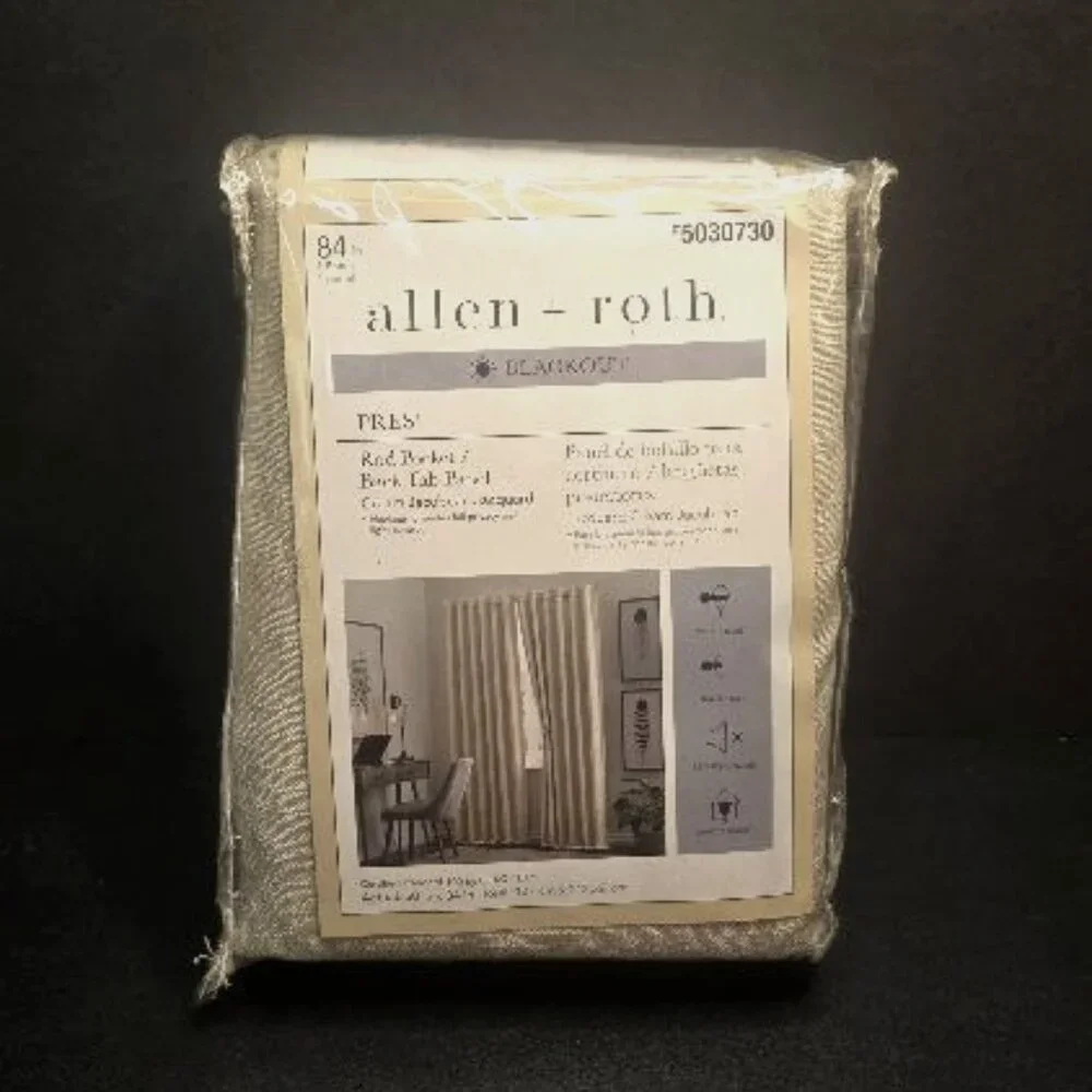 New Allen & Roth 84 in 1 Panel Rod Pocket Beige Blackout